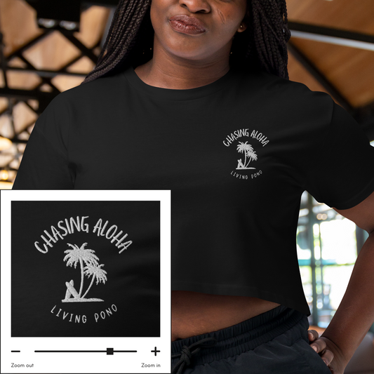 Pono Palms Crop Top - Midnight Sky